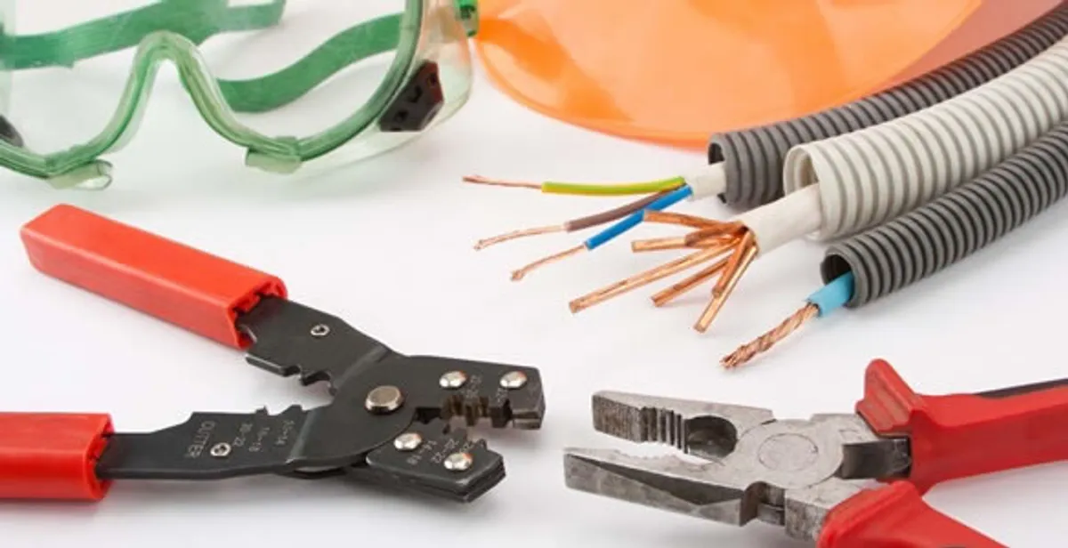 Electrical wiring repair with professional tools and safety equipment in Berkeley, CA